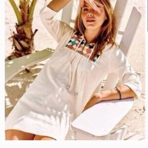 Boden White Embroidered Yoke Beach Coverup